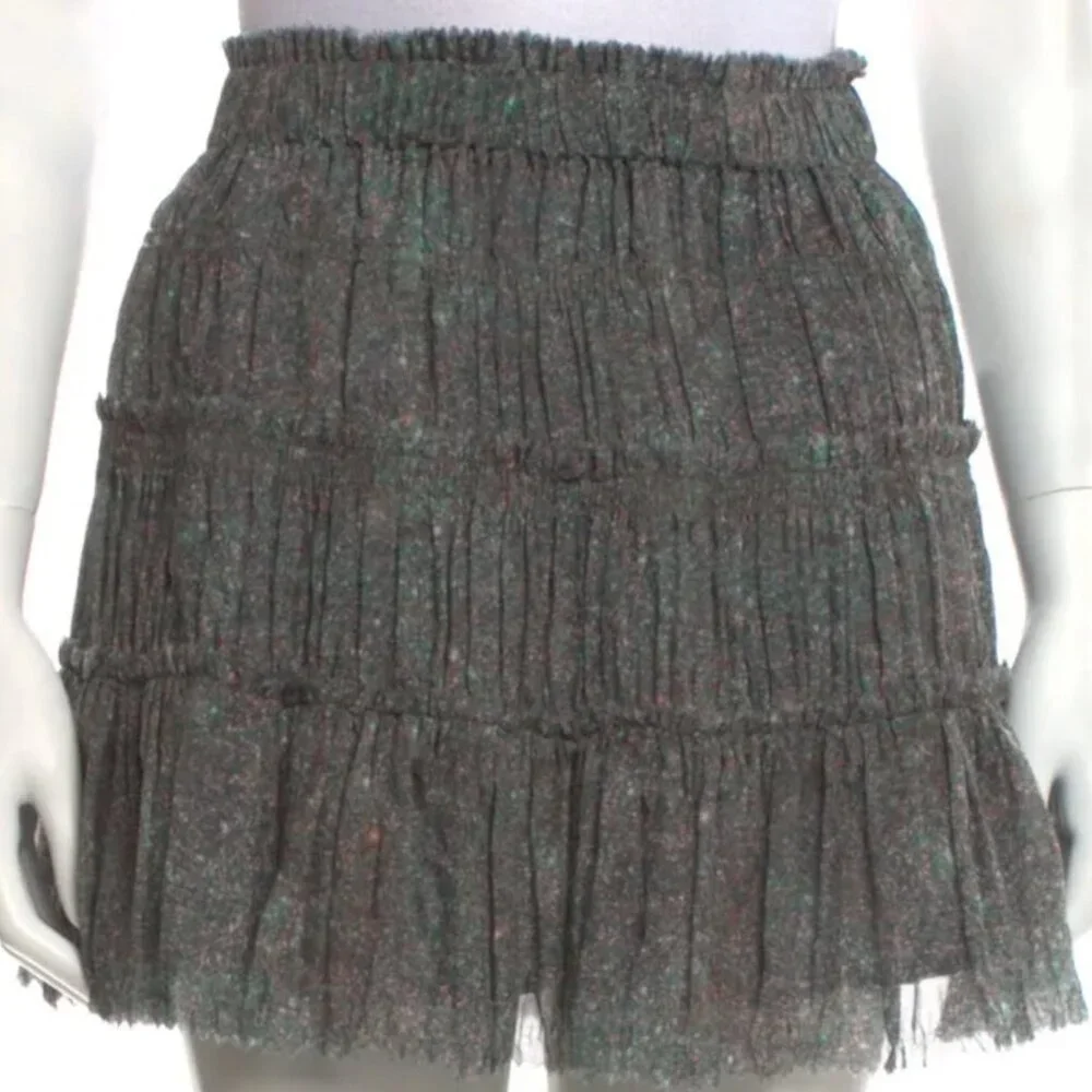 Theory Gray Briona Burning Glitter Silk Skirt - Picture 3 of 5